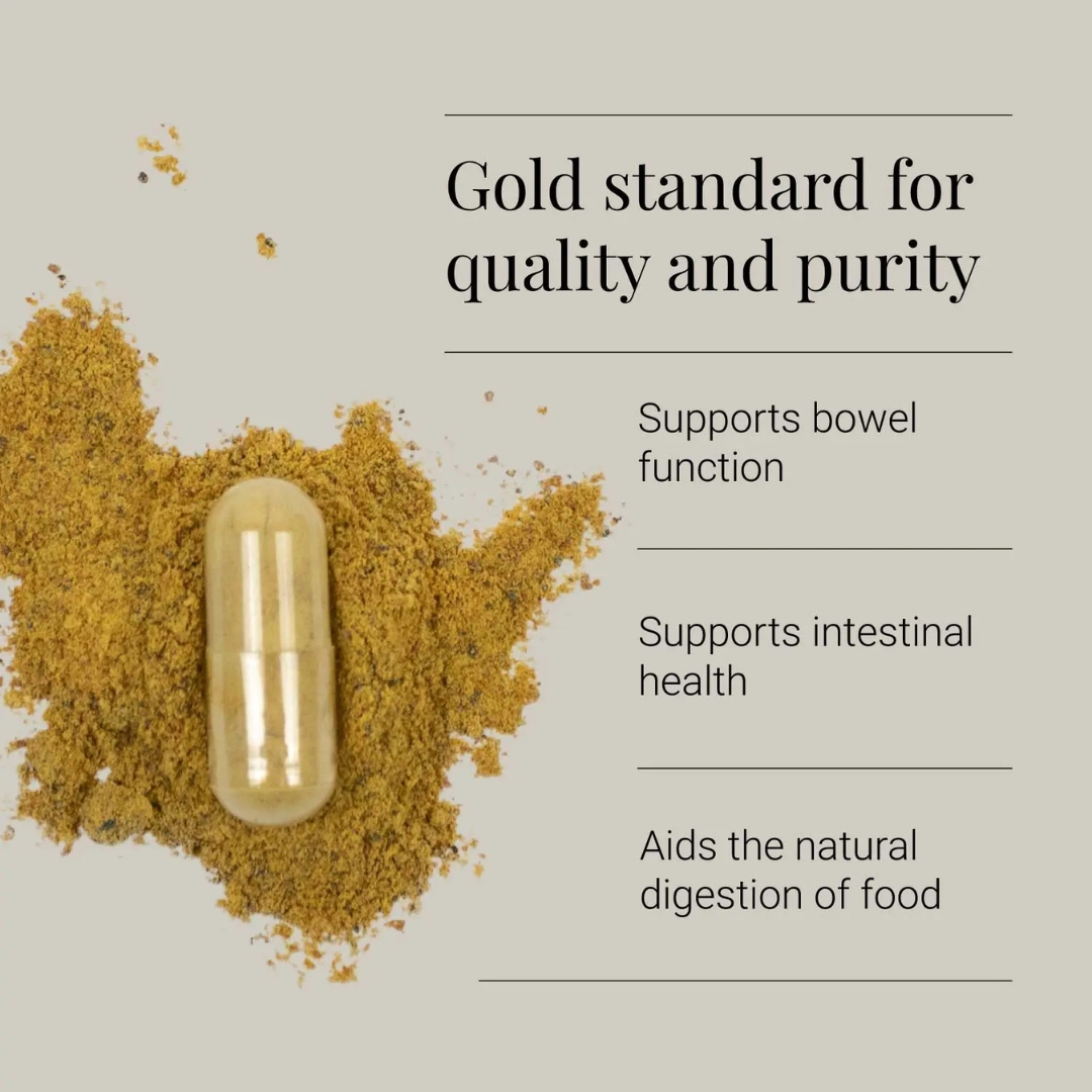 KIKI Health Aloe Pure capsule and powder highlighting bowel and intestinal support benefits.