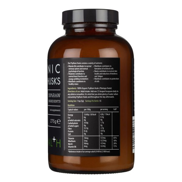 Psyllium Husks, Organic – 275g KIKI HEALTH