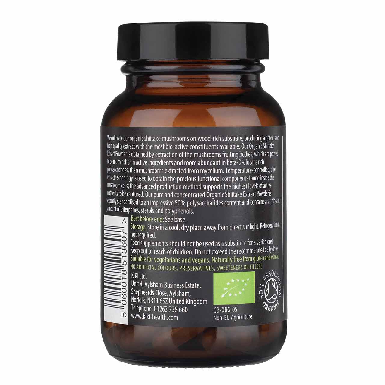 Shiitake Extract, Organic – 60 Vegicaps KIKI HEALTH