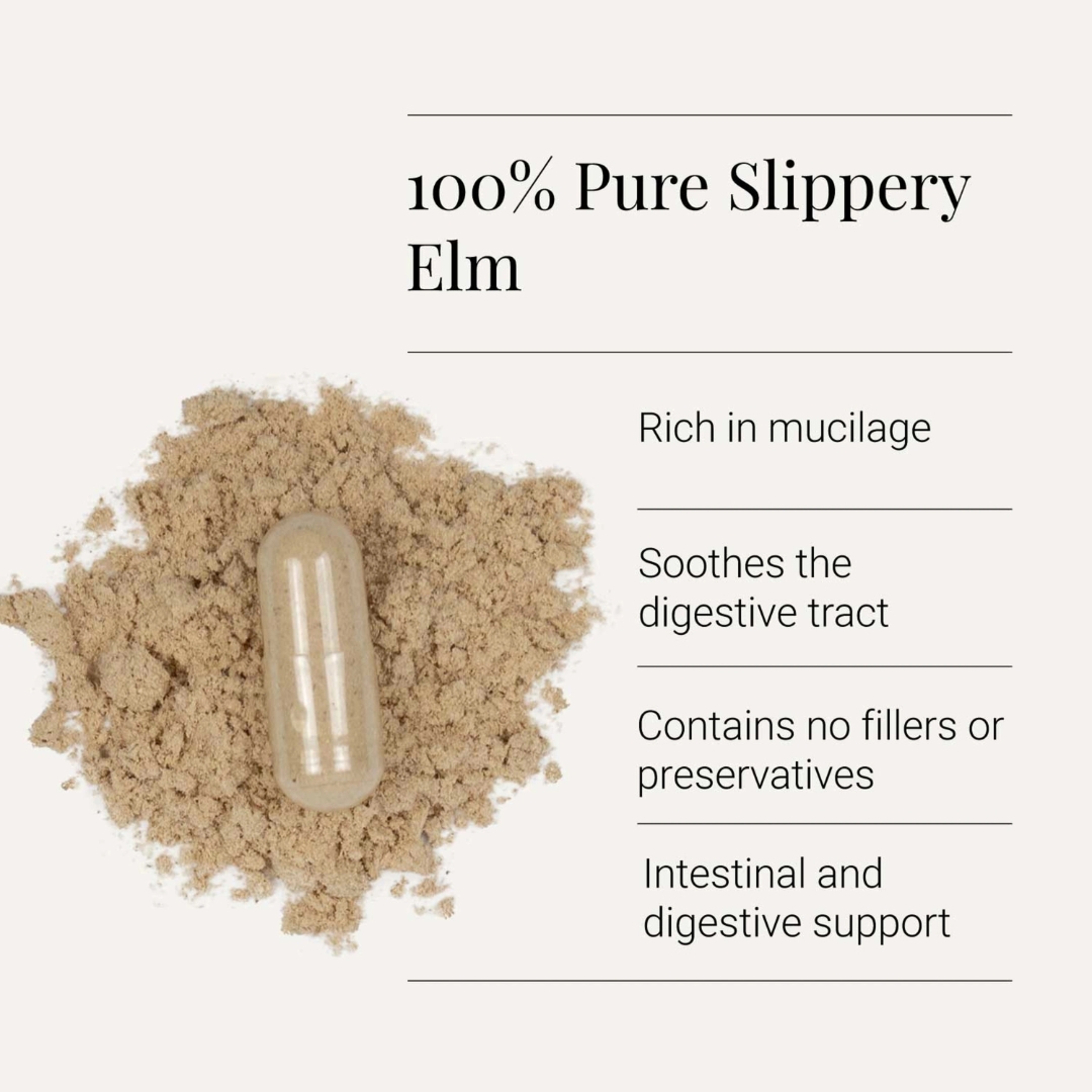 kiki health | organic slippery elm | 60 vegicaps benefits