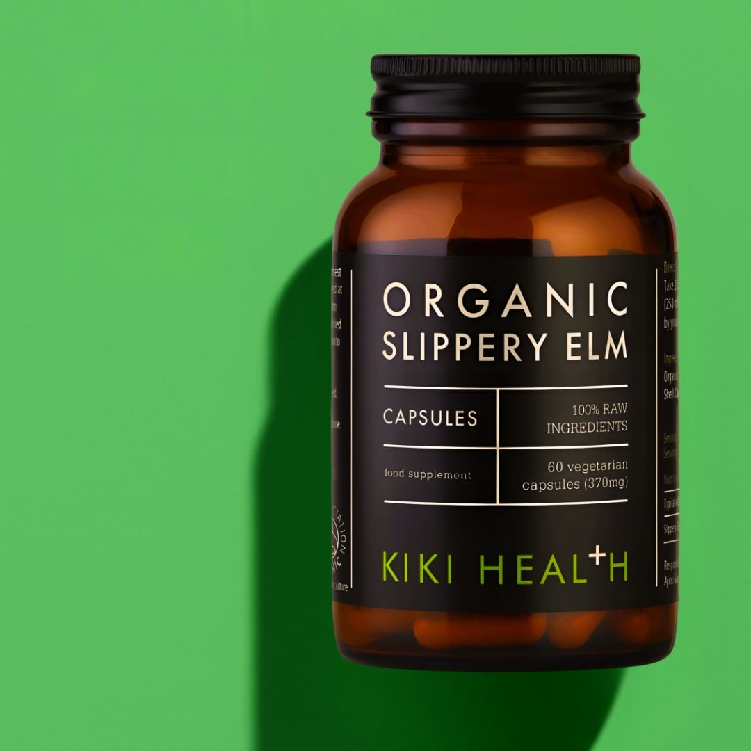 kiki health | organic slippery elm | 60 vegicaps gut health