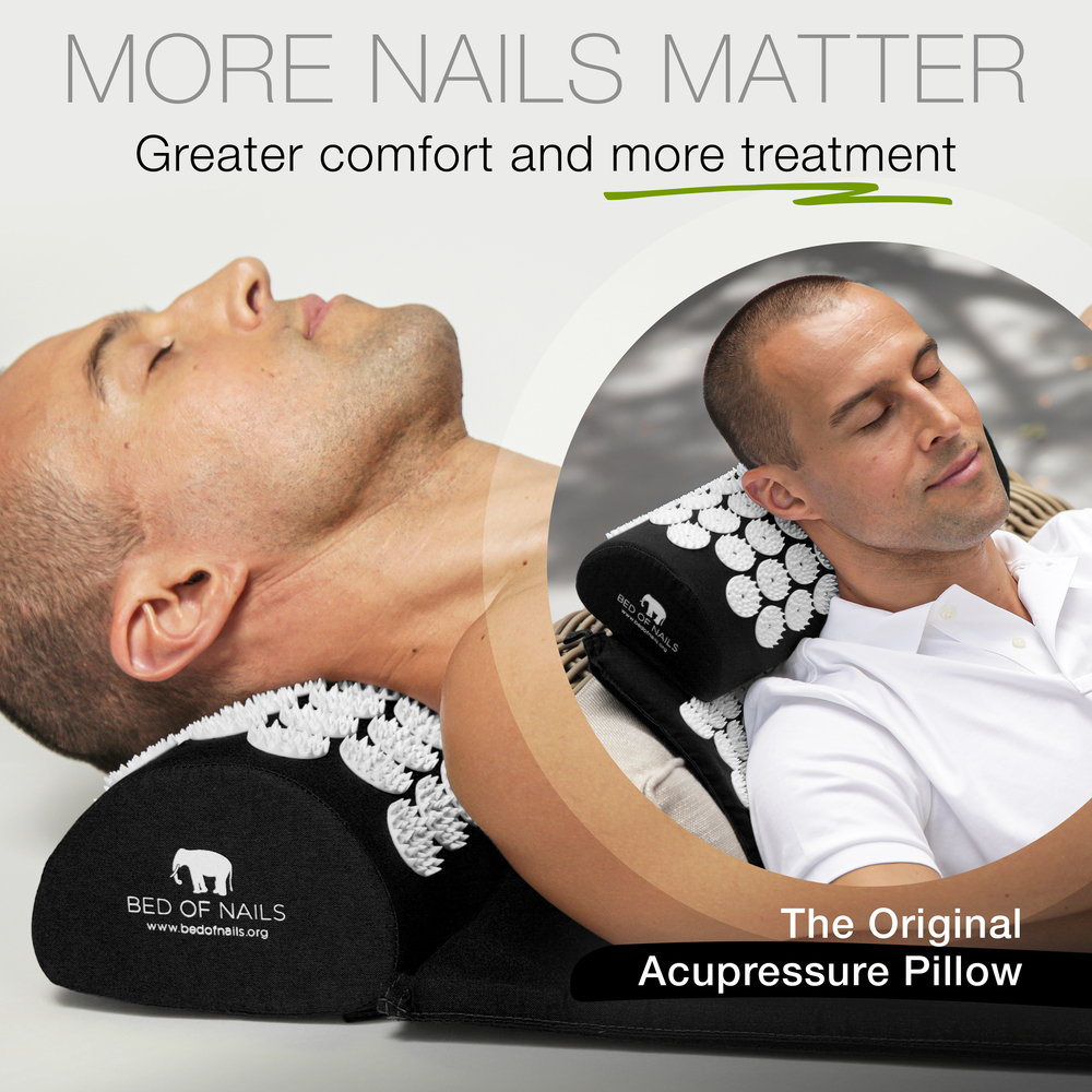 Bed Of Nails - Acupressure Pillow with nails- Black