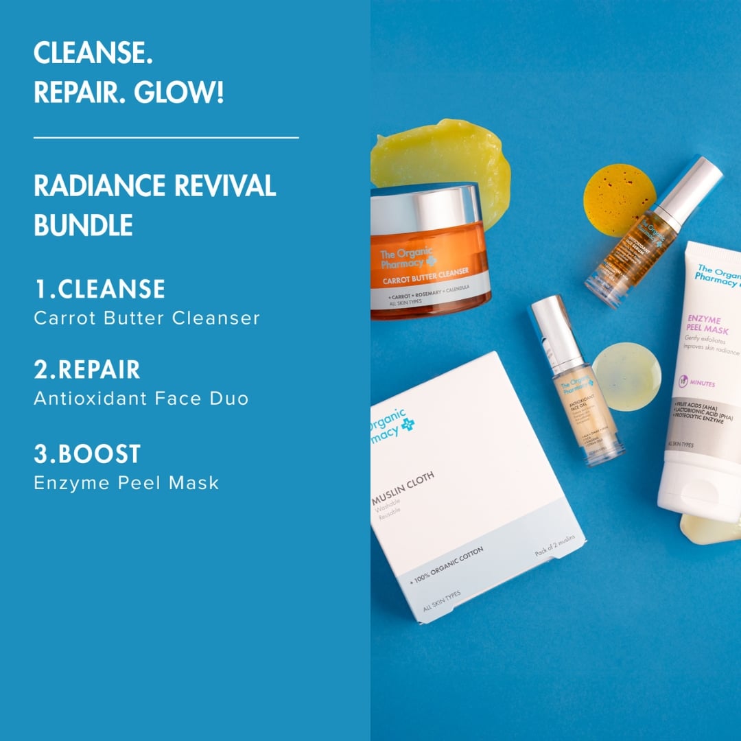 the organic pharmacy | radiance revival bundle cleanse repair glow