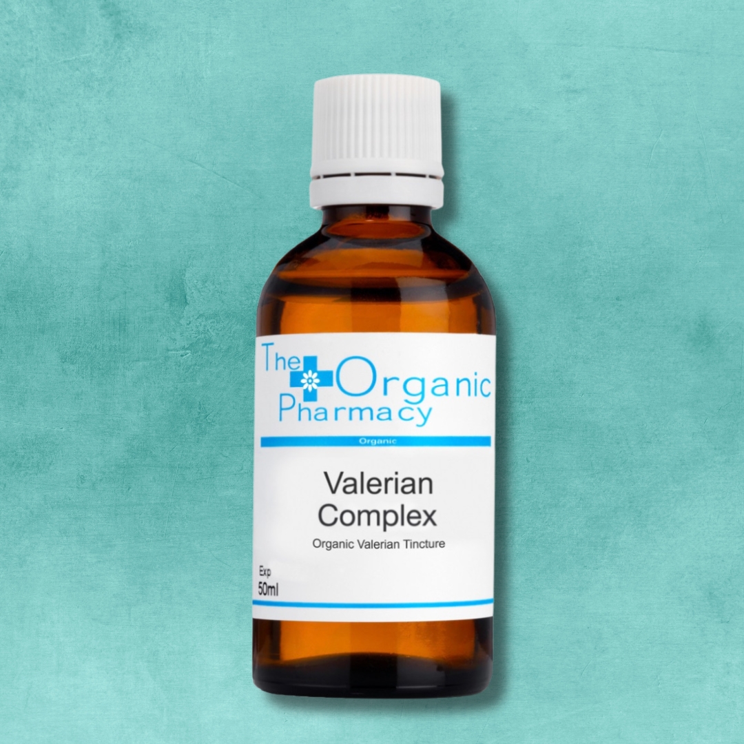 The Organic Pharmacy Valerian Complex 50ml tincture bottle natural herbal remedy for sleep and relaxation