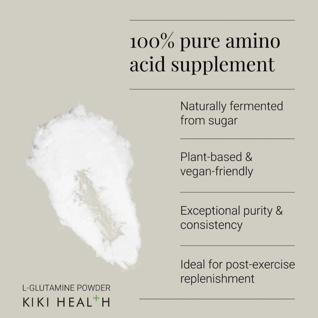 L-Glutamine powder 100% pure amino acid supplement plant-based and fermented