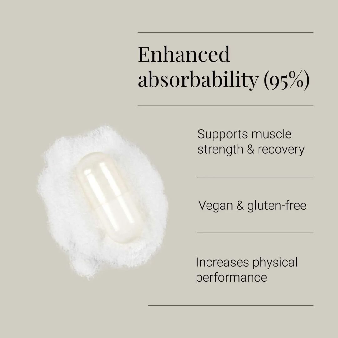 KIKI Health Creatine Monohydrate enhanced absorbability creatine supplement supporting muscle strength and performance.