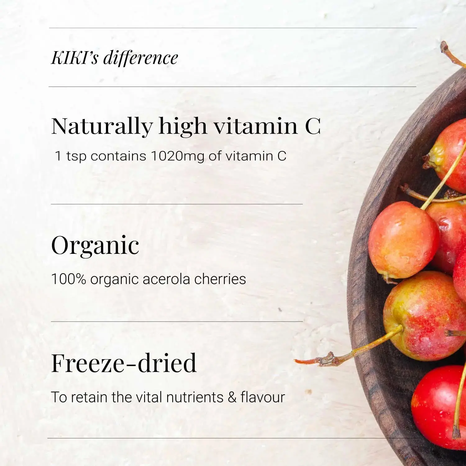 Organic Acerola Powder | 100g | KIKI HEALTH - Image 5