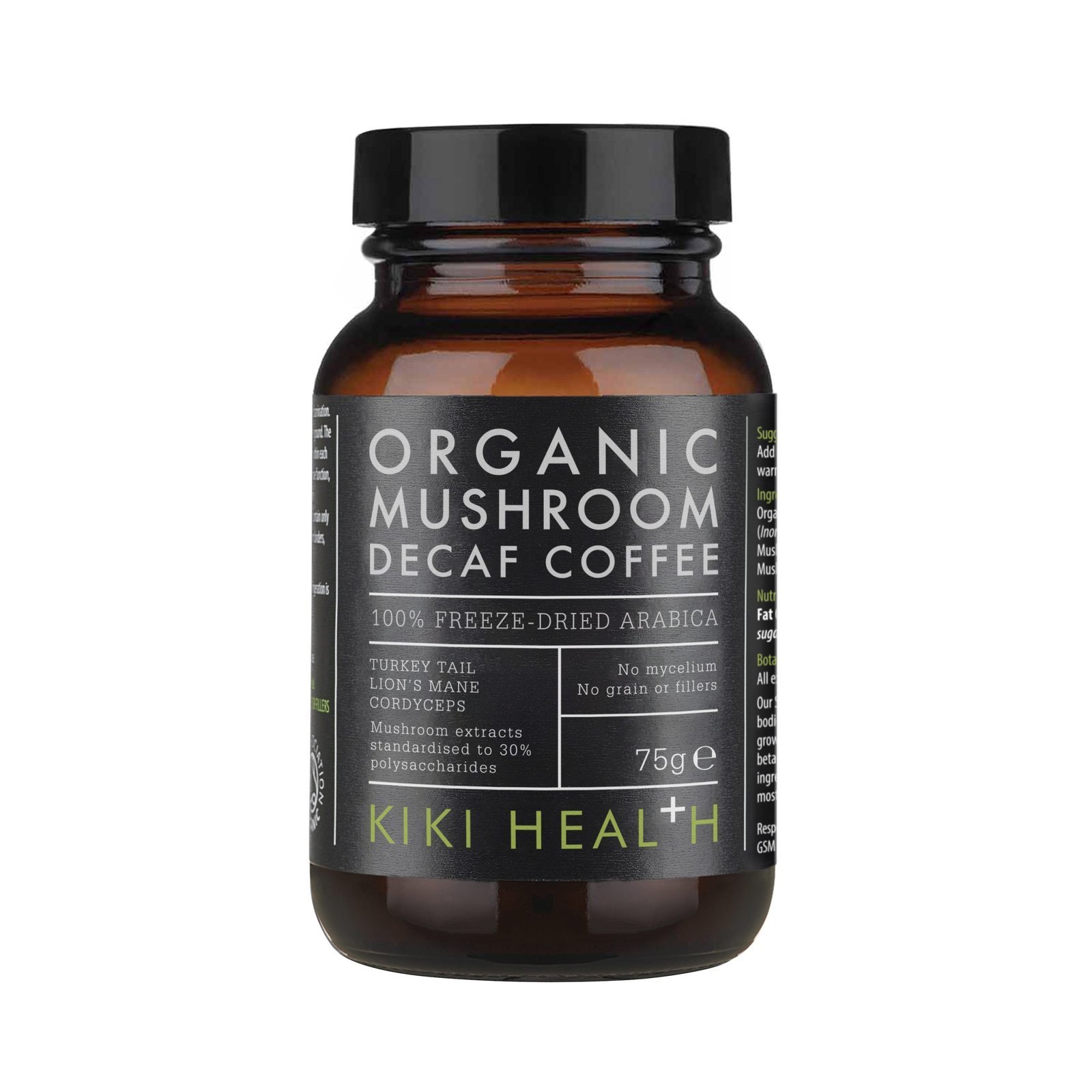 Organic Decaffeinated Mushroom Coffee | 75g | KIKI HEALTH