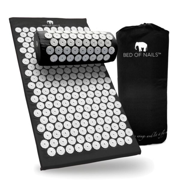 Bed of Nails | Acupressure Mat and Pillow Set - Black